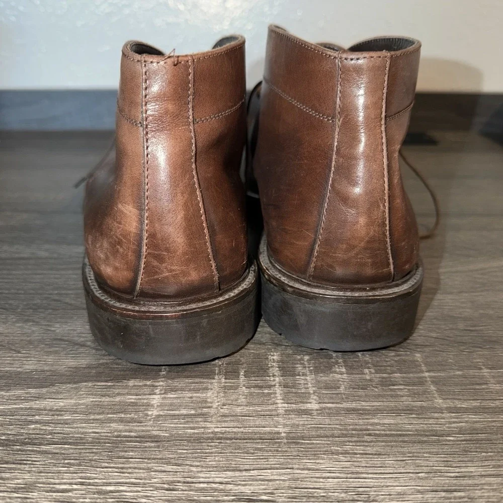 To Boot New York Brown Men's Leather Chukka Ankle Boots Lace Up Rubber 12